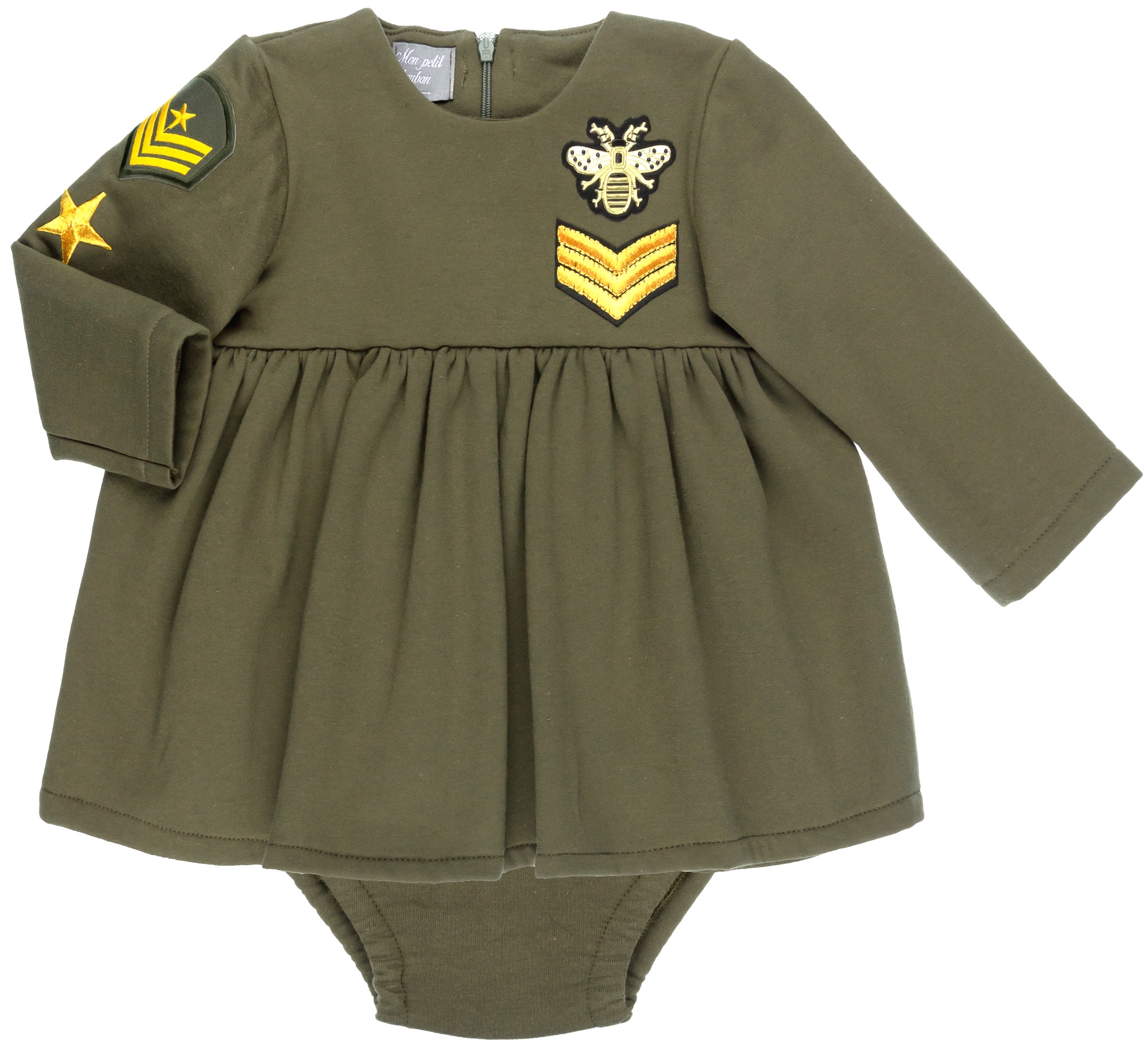 girls army green dress Georgina Girls Dress - Olive Green