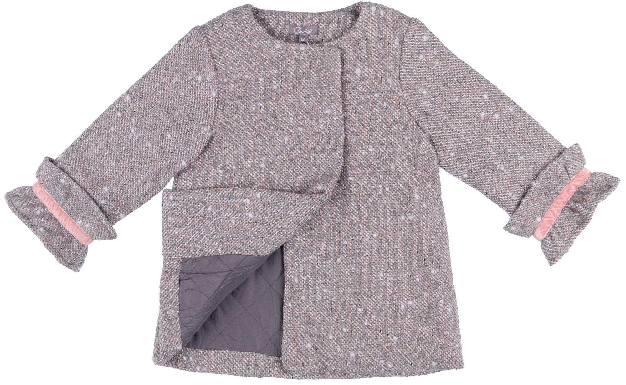 Dadati Girls Pale Pink Grey Coat Missbaby