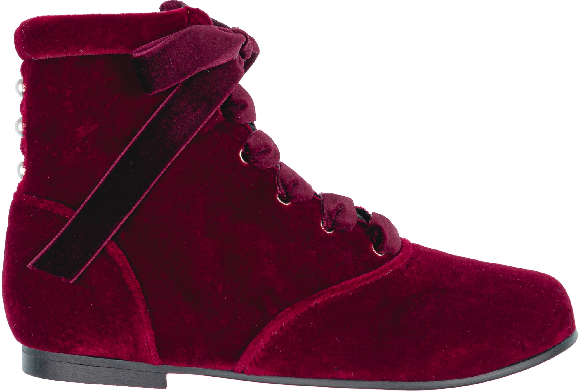 Burgundy 2024 velvet boots