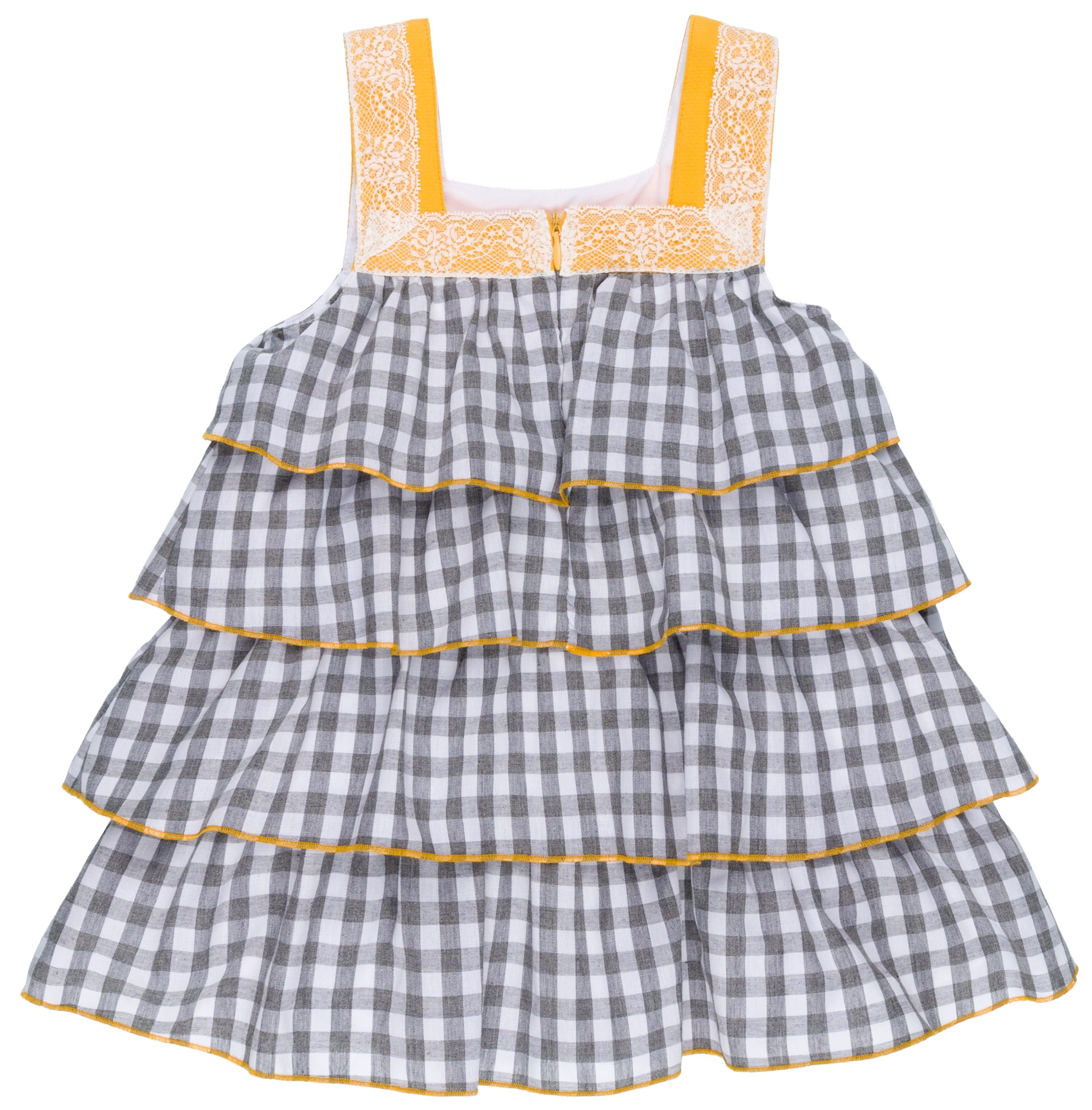 andmary ♡ Betty layered check dress gray andmary on X