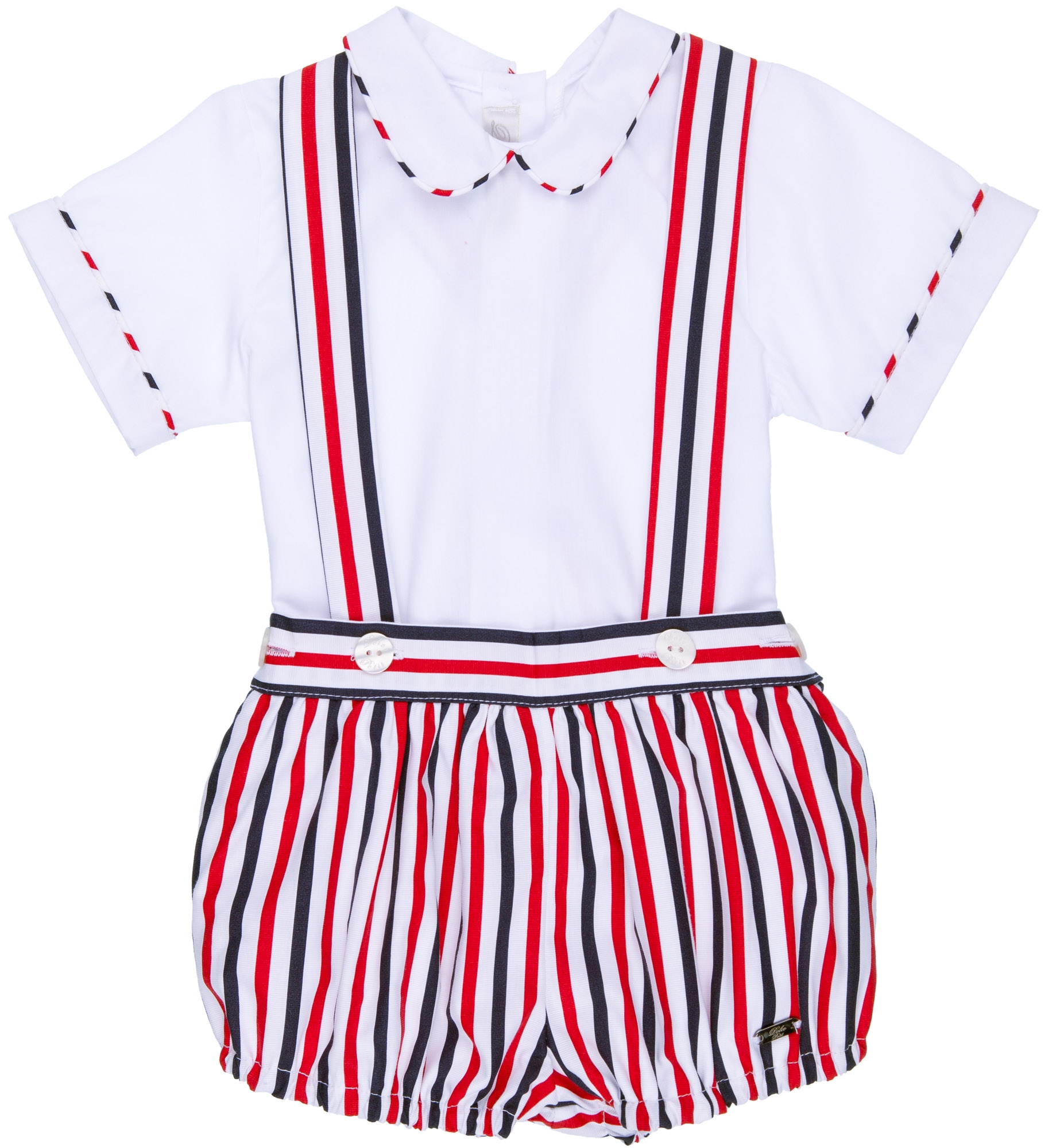 Dolce Petit Baby Boys Red Blue Striped Piece Shorts Set Missbaby