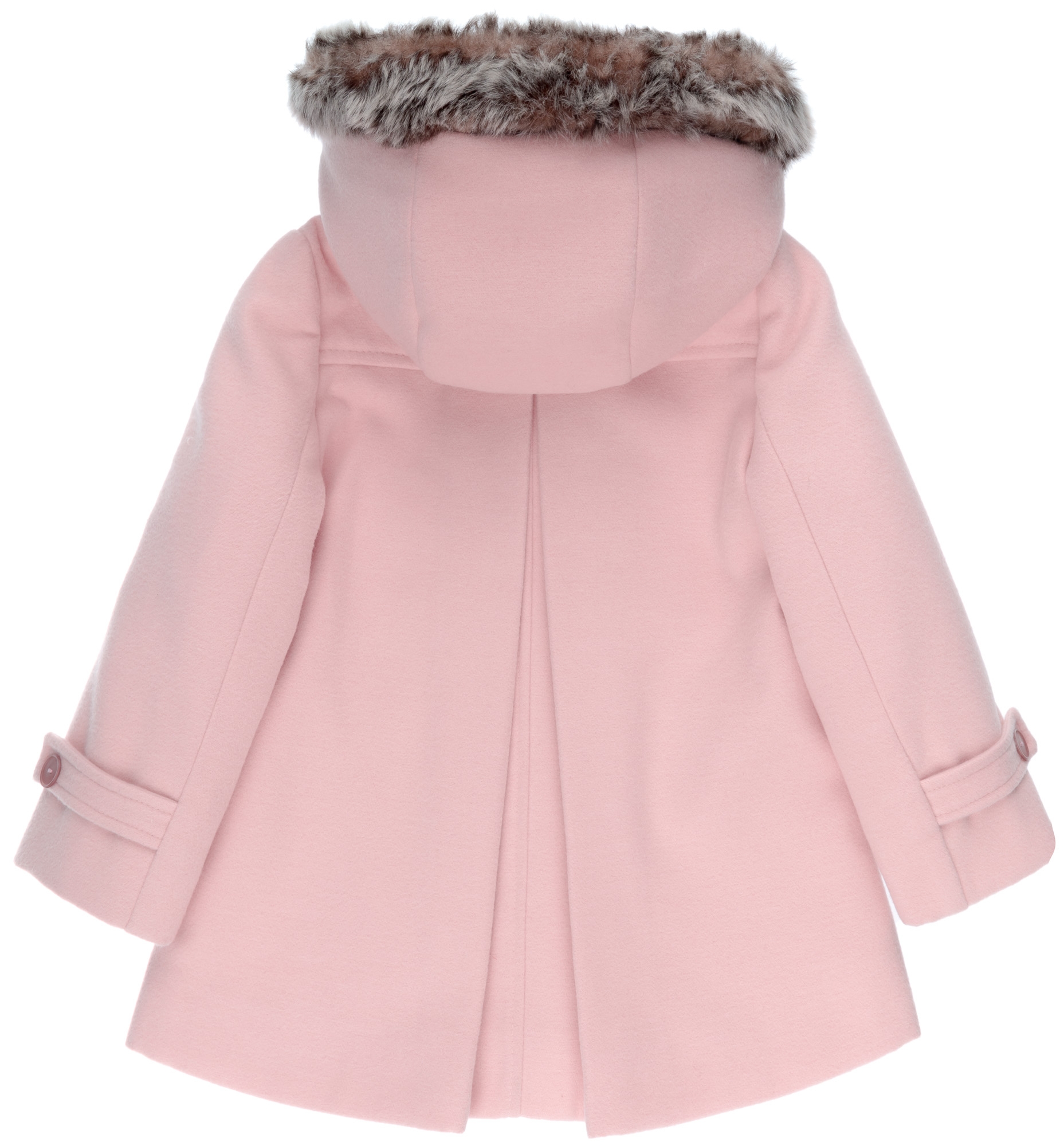 Dolce Petit Girls Pale Pink Duffle Coat with Removable Hood Missbaby