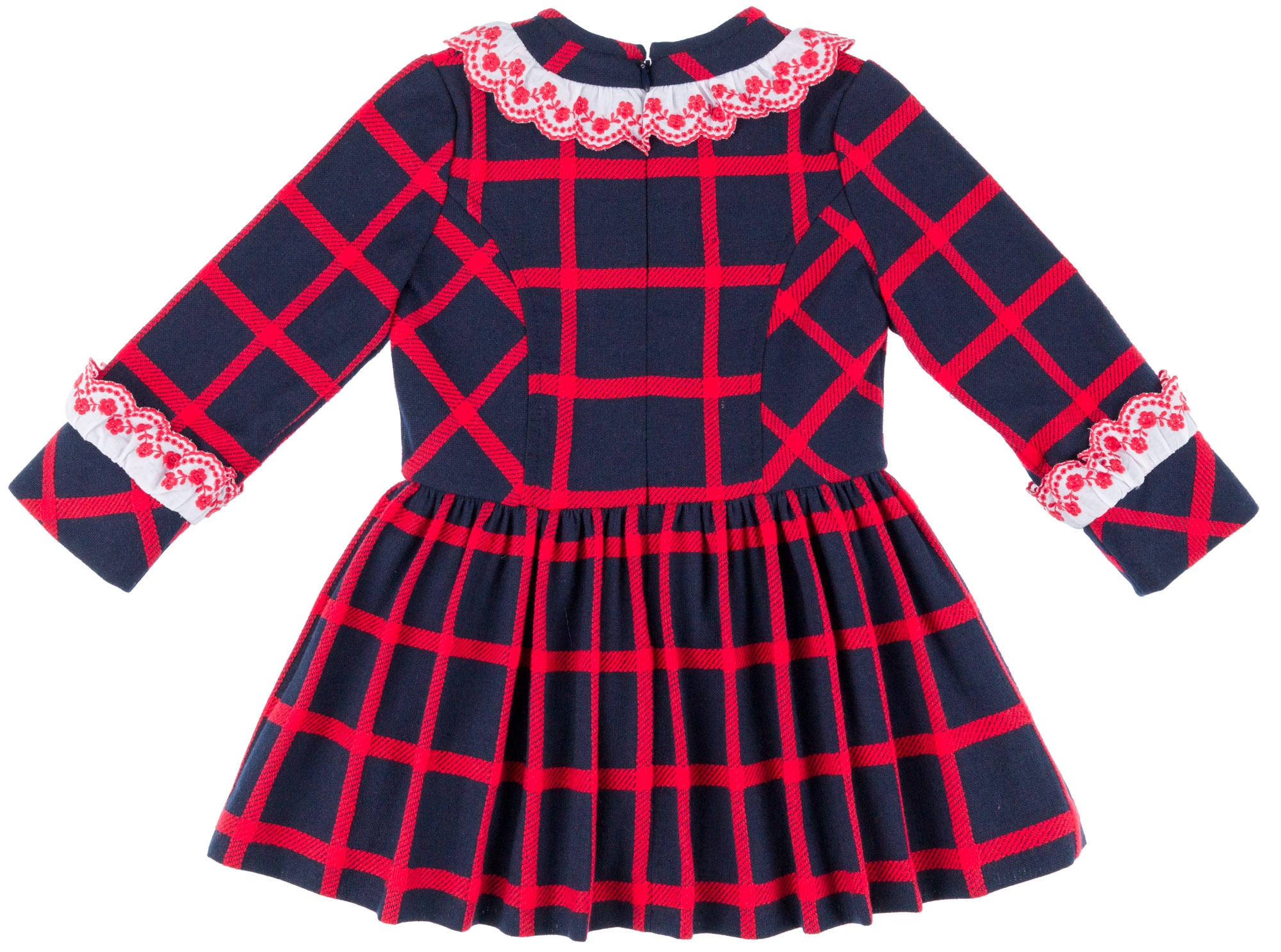 Dolce Petit Girls Blue Red Checked Flared Dress Missbaby