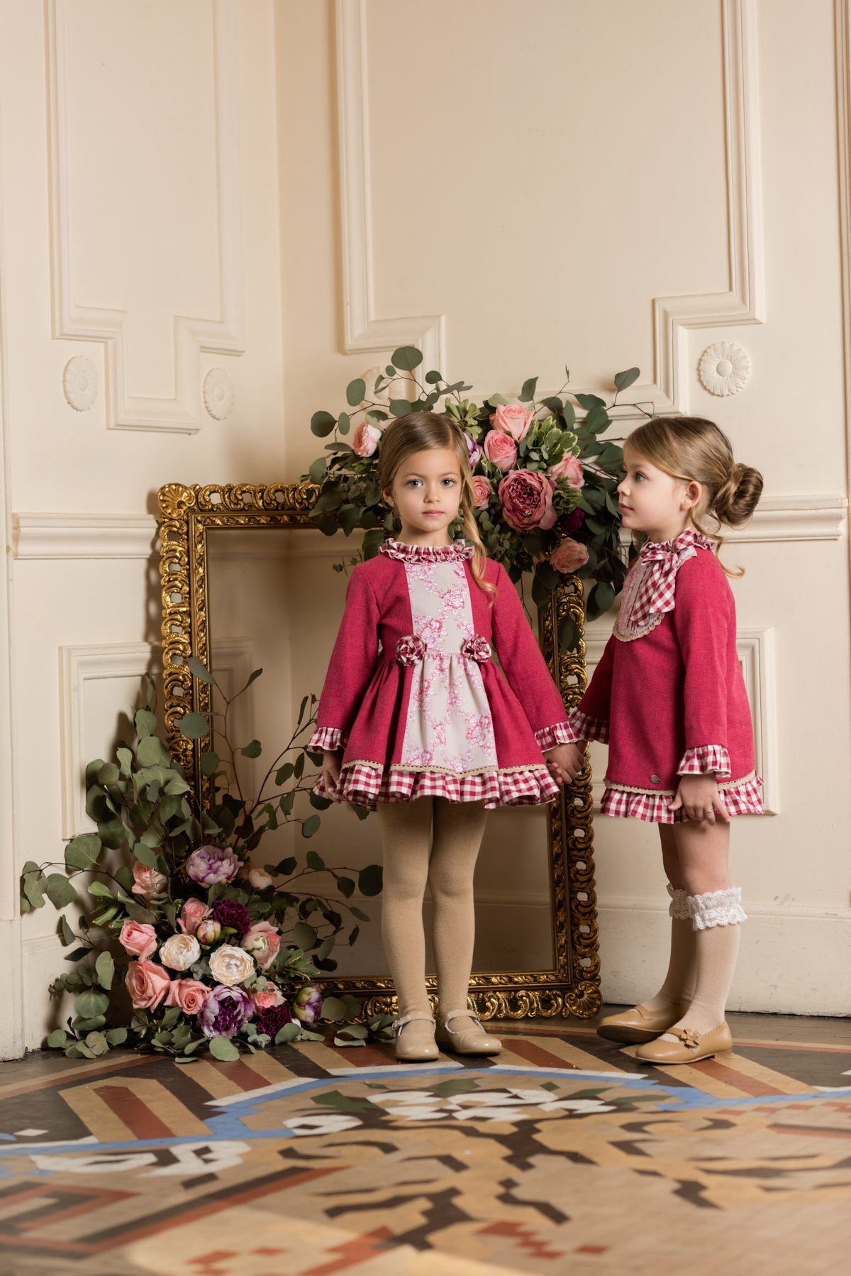 Dolce Petit Girls Strawberry Red Dress Checked Print Ruffle
