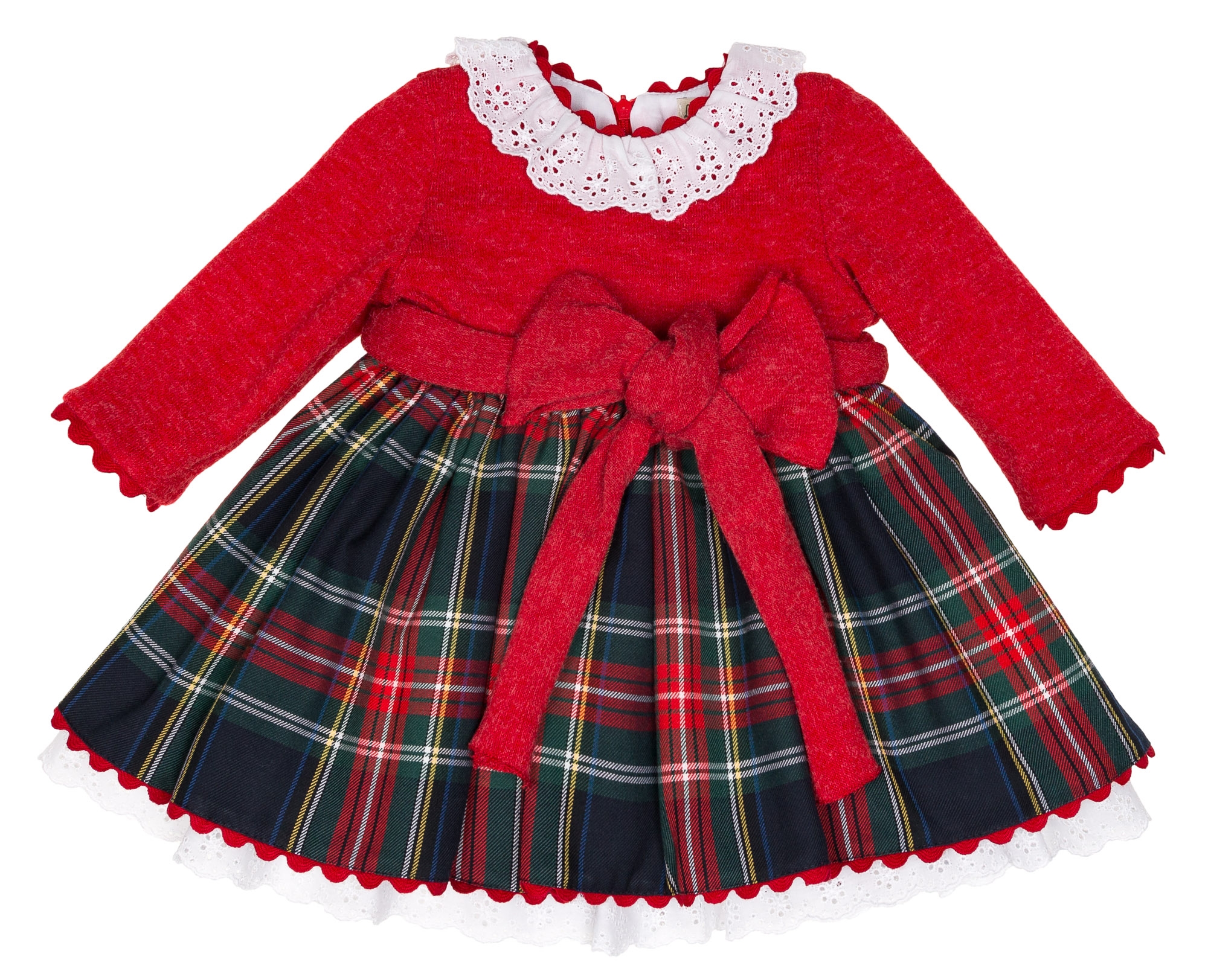 Lapeppa Girls Red Jersey Tartan Dress Missbaby