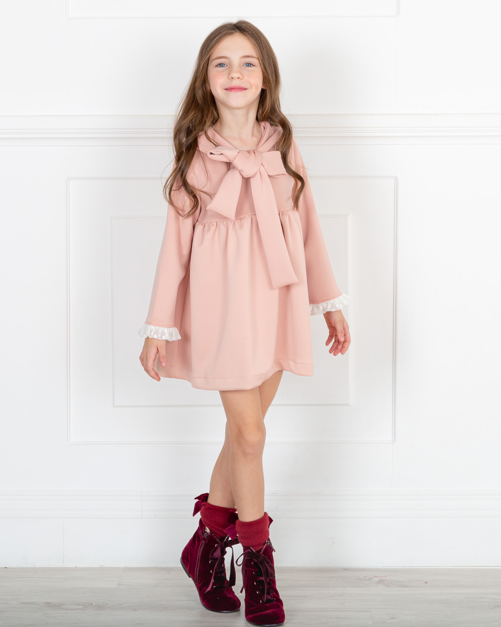 Missbaby Gala Pale Pink Dress with Bow Collar Missbaby