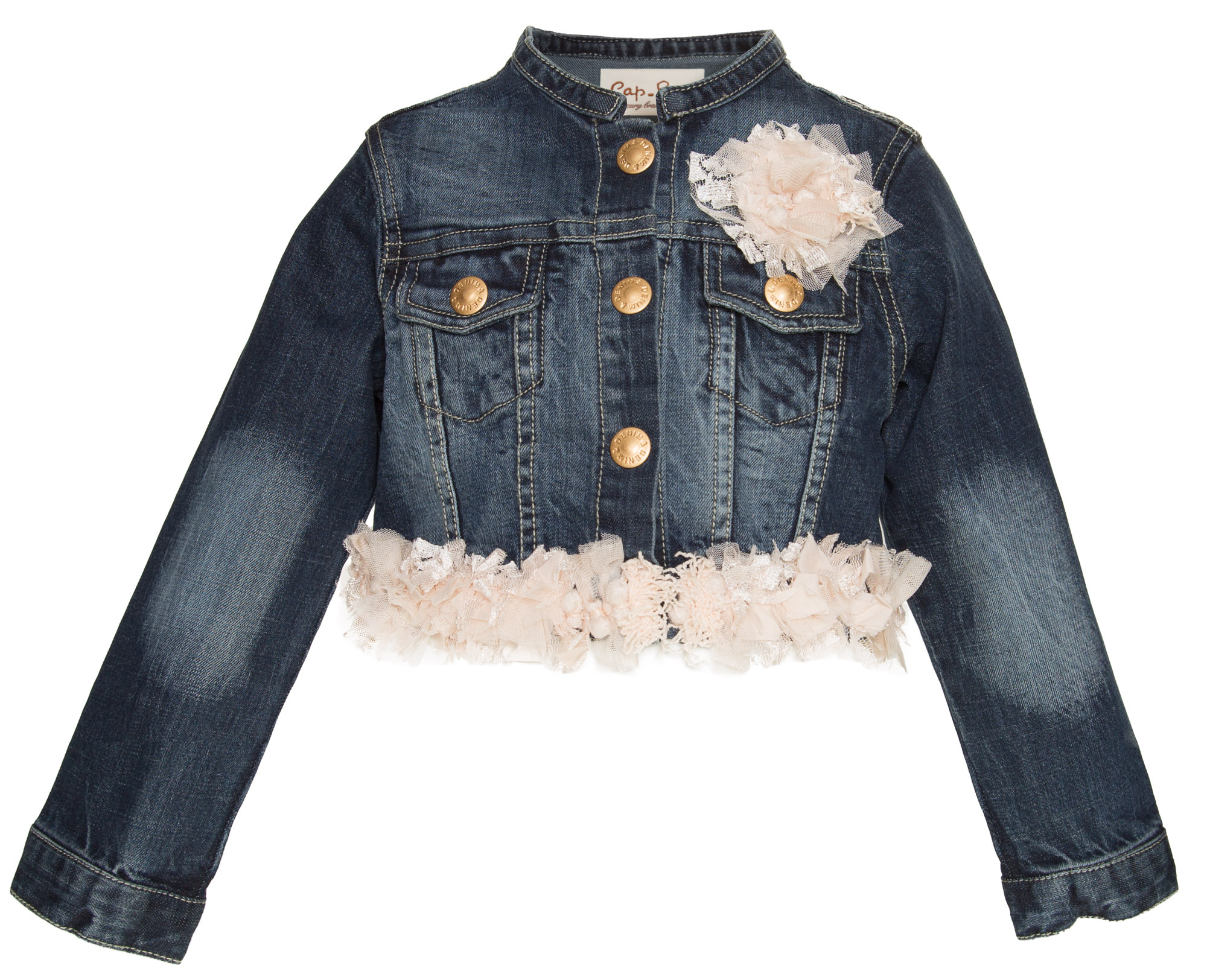 Jean jacket with tulle sale