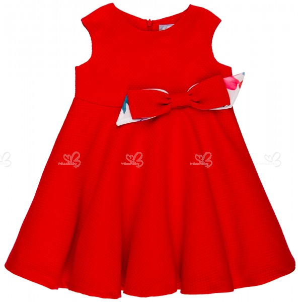 Rochy Vestido Nina Pique Lunares Lazo Rojo Missbaby