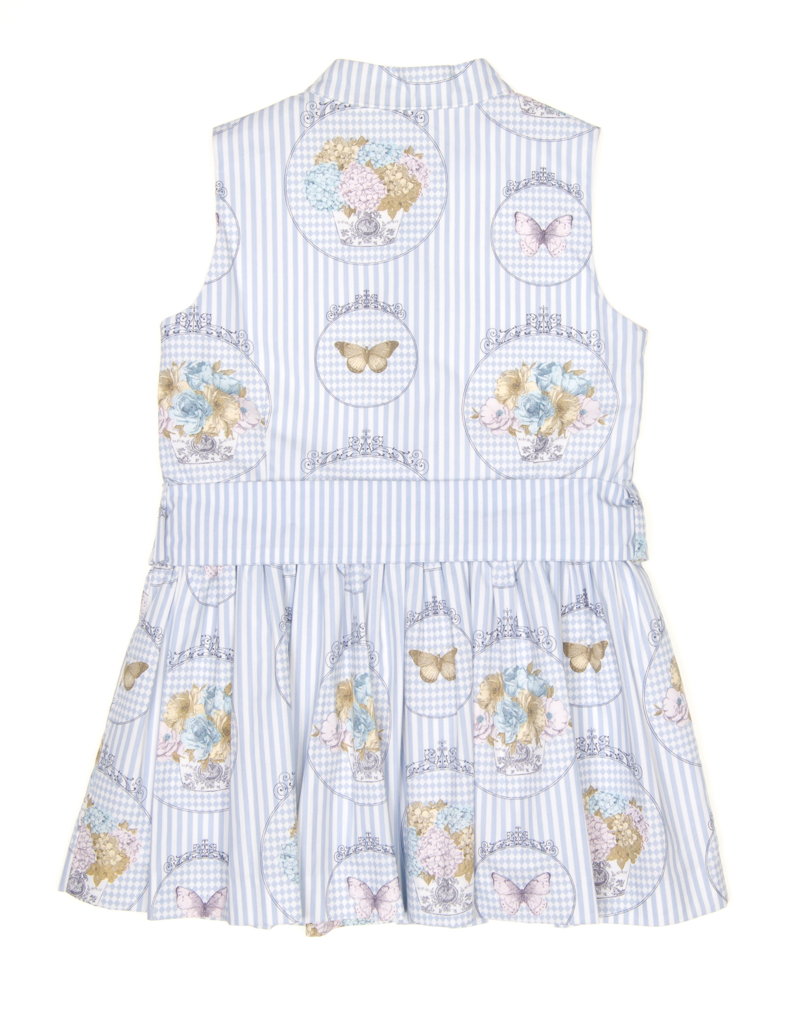 Dolce Petit Girls Blue Striped Shirt Dress Missbaby