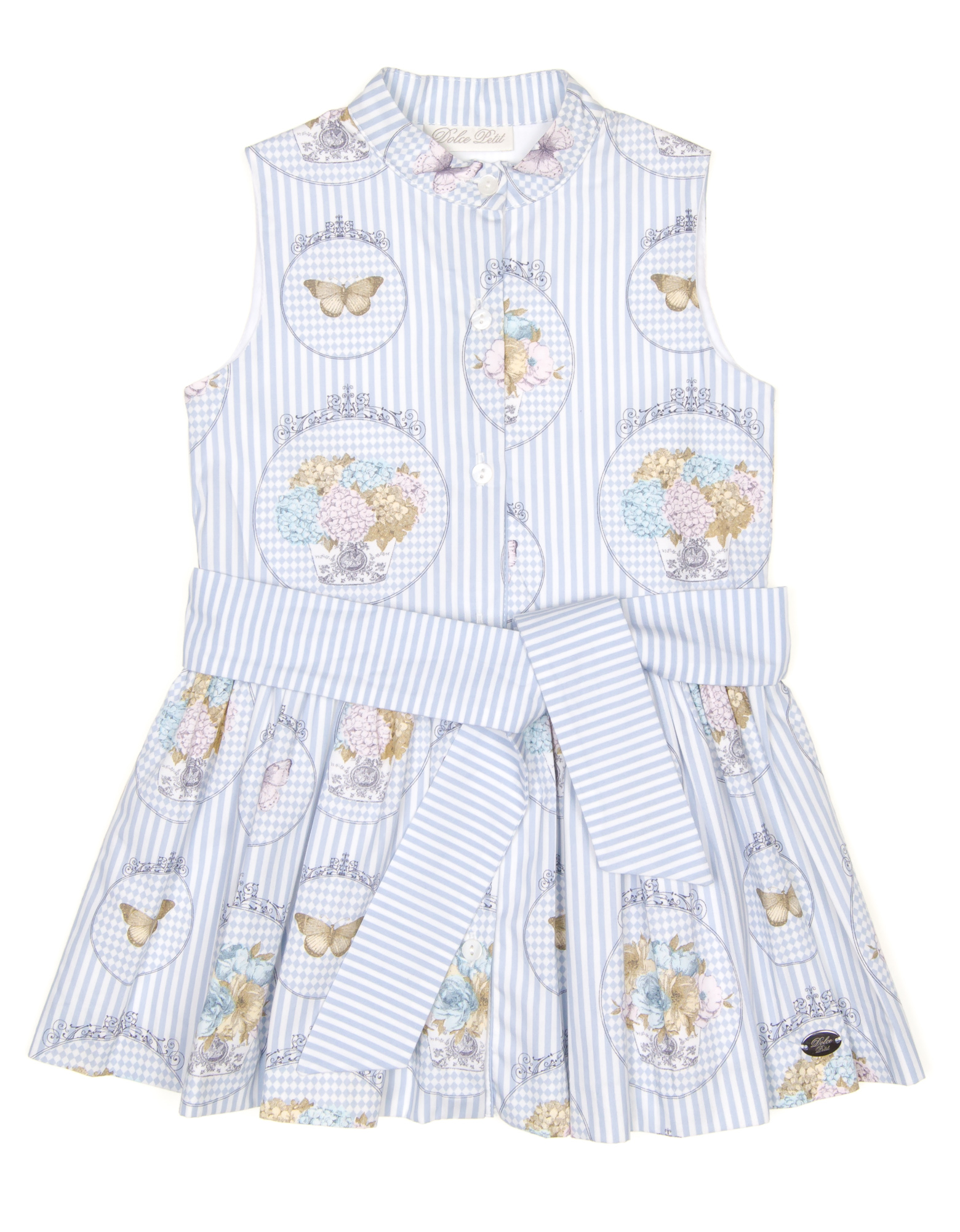 Dolce Petit Vestido Camisero Estampado Rayas Azul Missbaby