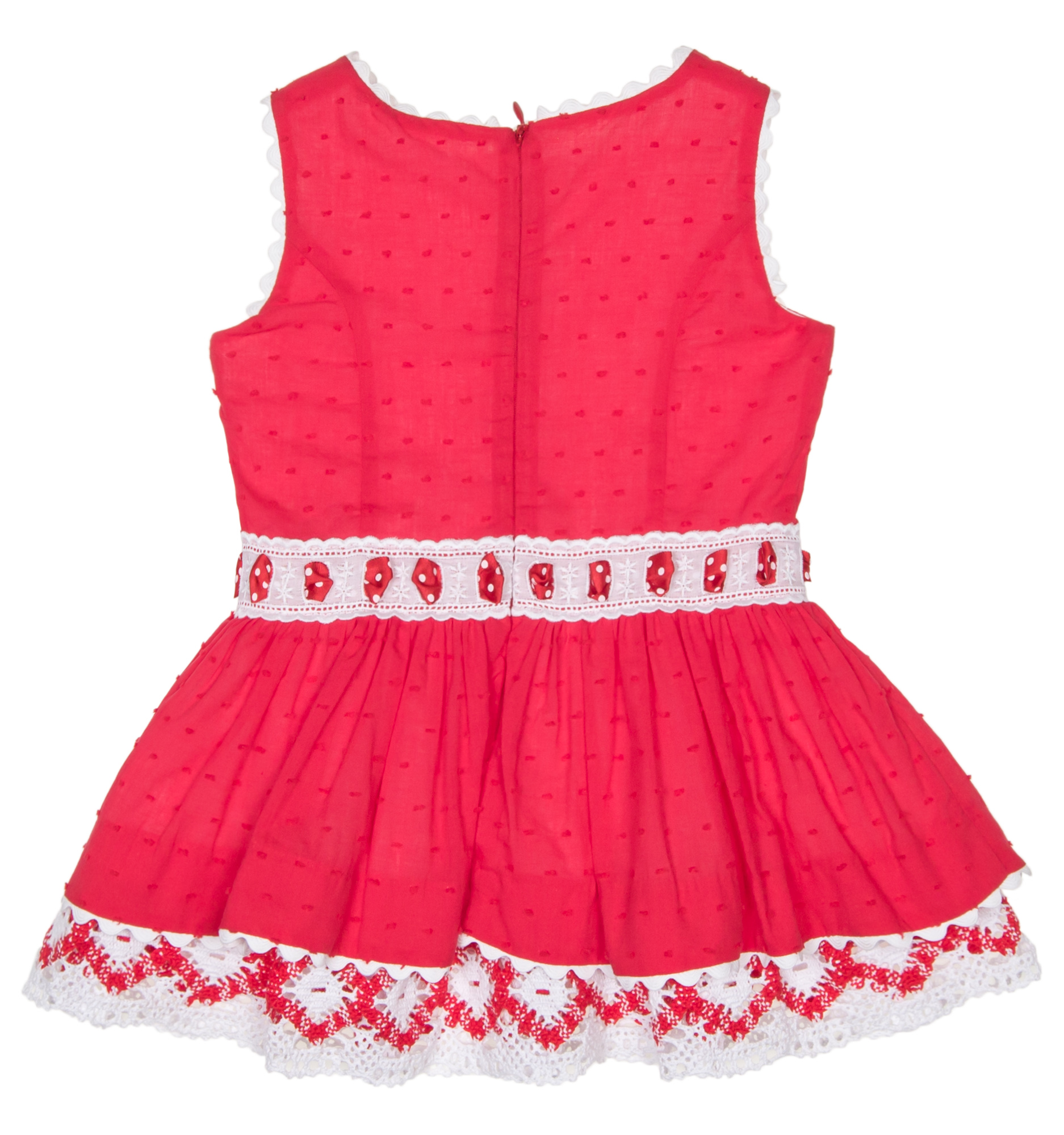 Dolce Petit Vestido Plumeti Rojo Blanco Missbaby