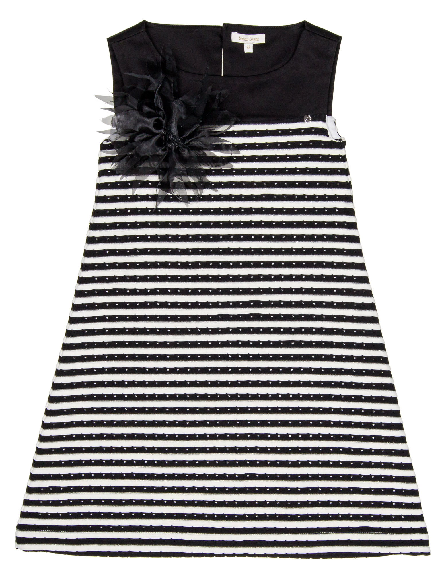 Girls black and hot sale white striped dress