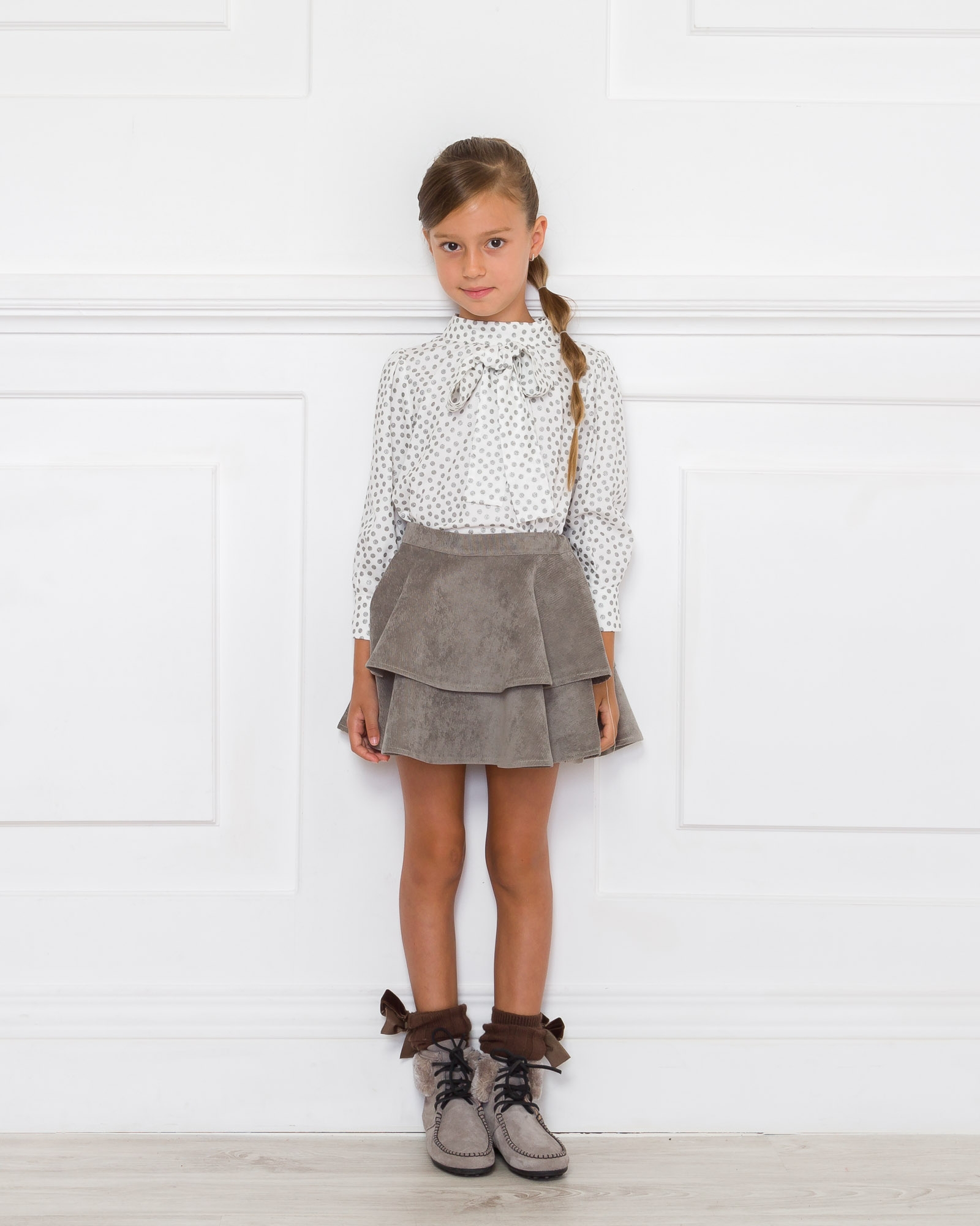 Buy Grey Jersey Stretch Frill Pocket Skater School Skirt (3-16yrs) from the  Next UK online shop