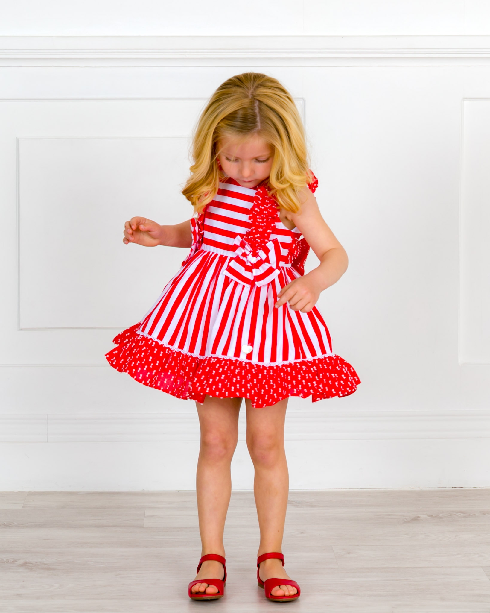 Red and white discount polka dot sandals