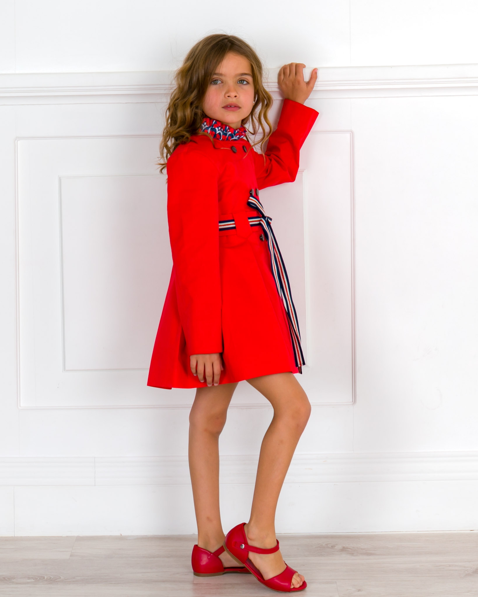 Girls red hot sale trench coat