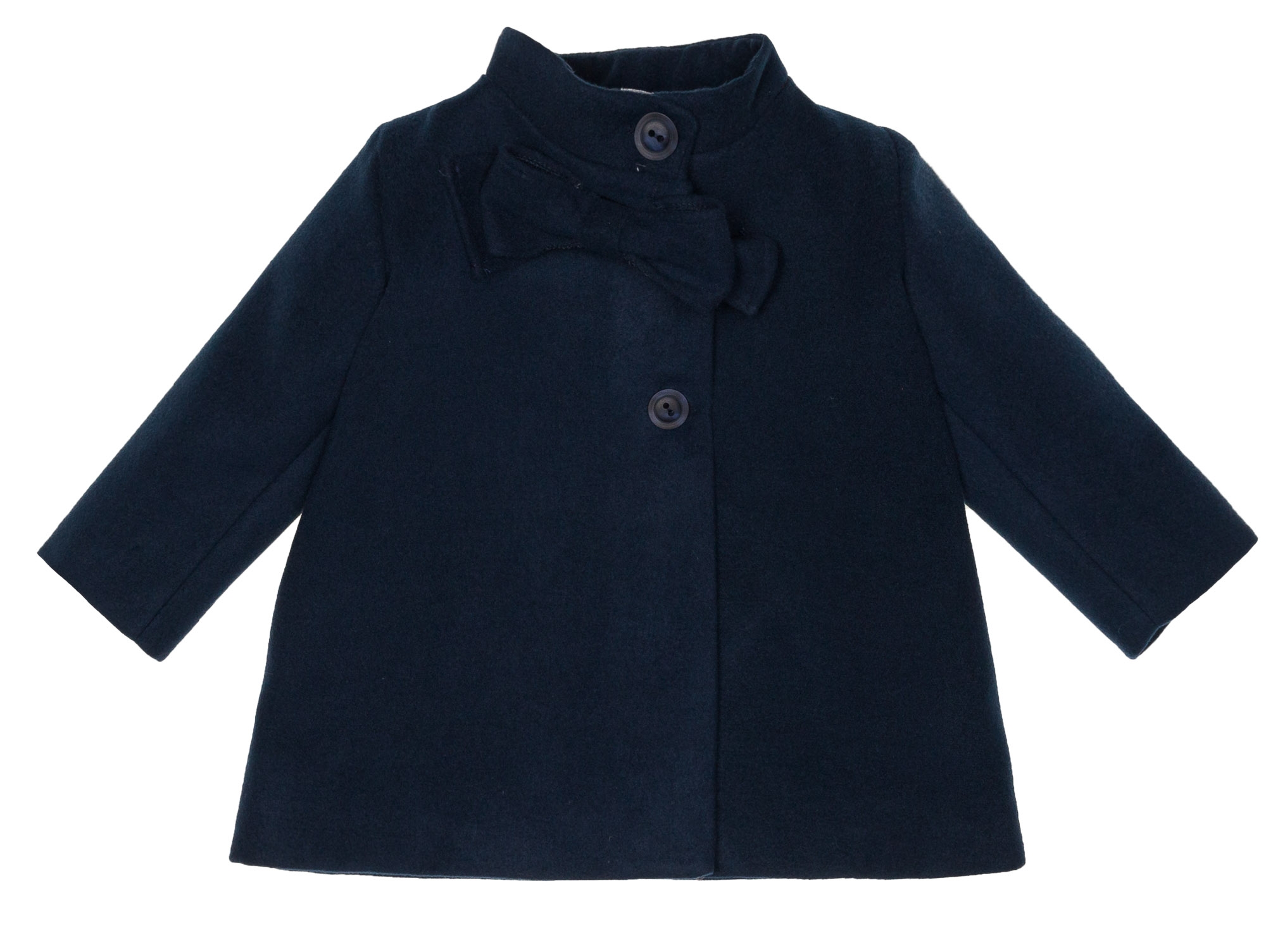 Girls Navy Blue Coat with Bow Missbaby